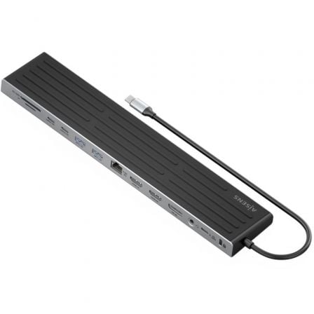 art_ais-hub-asuc-13p042-gr_1 Docking USB Tipo-C Aisens ASUC-13P042-GR/ 2xUSB Tipo-C/ 1xUSB Tipo-C PD/ 2xUSB/ 2xHDMI/ 1xDisplayPort/ 1xLector de Tarjetas/ 1xJack 3.5mm/ 1xRJ45/Gris
