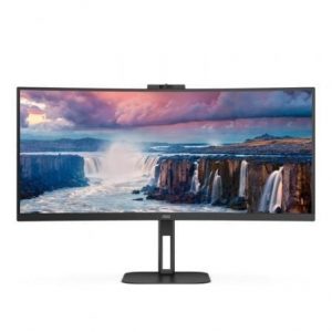 art_aoc-m-cu34v5cw-bk_1 Monitor Profesional Curvo Ultrapanorámico AOC CU34V5CW/BK 34"/ UWQHD/ Webcam/ Multimedia/ Regulable en altura/ Negro