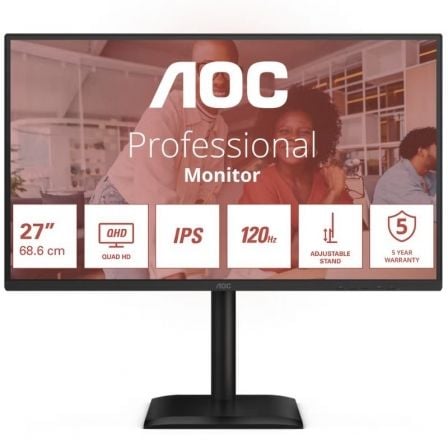 art_aoc-m-q27e4u_1 Monitor Profesional AOC Q27E4U 27"/ QHD/ Multimedia/ Regulable en altura/ Negro