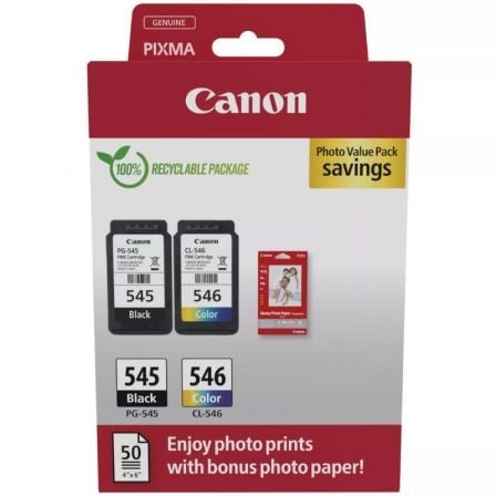 art_can-multipack-8287b008_1 Cartucho de Tinta Original Canon PG-545 + CL-546 Multipack/ Negro/ Tricolor + Papel Fotográfico