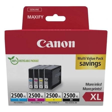 art_can-multipack-9254b010_1 Cartucho de Tinta Original Canon PGI-2500 XL Multipack Alta Capacidad/ Cian/ Magenta/ Amarillo/ Negro