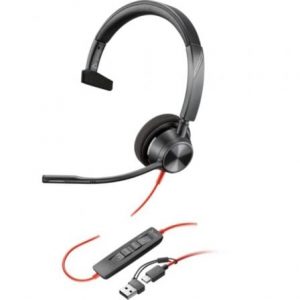 art_hp-pol-8x216aa_1 Auricular Poly Blackwire 3310 para Microsoft Teams + Adaptador USB-C/A/ con Micrófono/ USB Tipo-C/ Negro