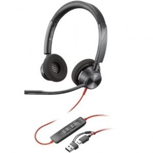 art_hp-pol-8x220aa_1 Auriculares Poly Blackwire 3320 para Microsoft Teams USB-C + Adaptador USB-C/A/ con Micrófono/ USB Tipo-C/ Negros