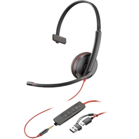 art_hp-pol-8x227aa_1 Auricular Poly Blackwire 3215 + Adaptador USB-C/A/ con Micrófono/ Jack 3.5mm/ Negro