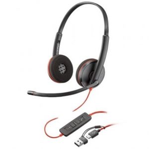 art_hp-pol-8x2j9a6_1 Auriculares Poly Blackwire 3220 + Adaptador USB-C/A/ con Micrófono/ USB Tipo-C/ Bulk/ Negros