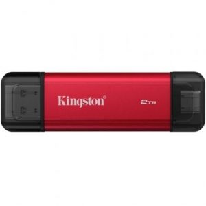 Disco Externo SSD Kingston Dual Portable SSD 2TB/ USB Tipo-C y USB 3.2/ Rojo