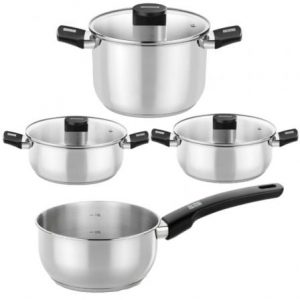 art_mon-bateria-m240001_1 Pack Batería de Cocina Elite Monix M240001/ Cazo Ø14cm/ Ollas Ø24cm/ Cacerolas Ø20 - 24cm/ Acero Inoxidable/ Apta para Inducción