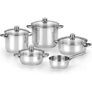 art_mon-pae-bat-optima2-5u_1 Pack Batería de Cocina Monix Optima2 M450001/ Cazo Ø16cm/ Ollas Ø20 - 24cm/ Cacerolas Ø20 - 24cm/ Acero Inoxidable/ Apta para Inducción