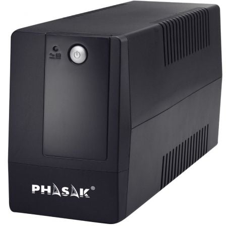 art_phk-sai-basic-int-800-va_1 SAI Línea Interactiva Phasak Basic Interactive 800 VA/ 800VA-480W/ 2 Salidas/ Formato Torre