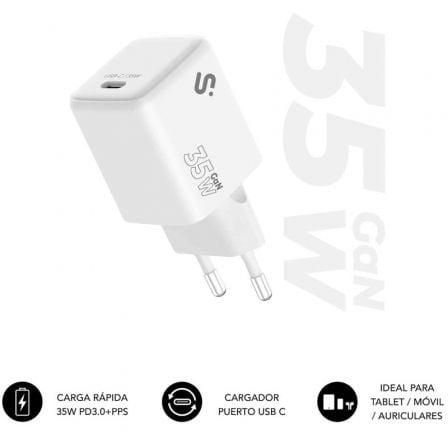 art_sub-carga-subchg-6g3510_1 Cargador de Pared GaN Subblim 35W Charger USB C/ 1xUSB Tipo-C/ 35W