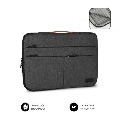 art_sub-funda-ap360-14-dgy_1 Funda Subblim Air Padding 360 Sleeve para Portátiles hasta 14"/ Gris Oscuro