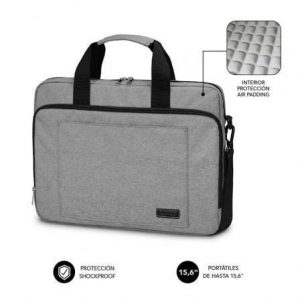 Maletín Subblim Air Padding Laptop Bag para Portátiles hasta 15.6"/ Cinta para Trolley/ Gris