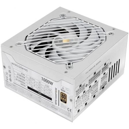 art_tac-fuente-mpb1000psi-wh_1 Fuente de Alimentación Mars Gaming MPB1000PSI/ 1000W/ Ventilador 14cm/ ATX 3.1/ PCIe 5.1/ 80 Plus Gold/ Blanca