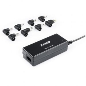 Cargador de Portátil TooQ TQLC-65BS02AT/ 65W/ 1xUSB/ Automático/ 8 Conectores/ Voltaje 18.5-20V/ 1 USB
