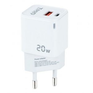 art_too-carga-tqwc-qcpd20wt_1 Cargador de Pared TooQ TQWC-QCPD20WT/ 1xUSB-Tipo C/ 1x USB/ 20W/ Blanco