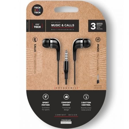 art_tot-aur-tec1005_1 Auriculares Intrauditivos Tech One Tech soft earTECH TEC1005/ con Micrófono/ Jack 3.5/ Negros