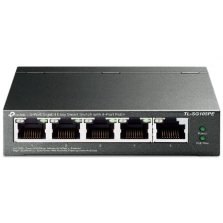 art_tpl-switch-tl-sg105pe_1 Switch TP-Link TL-SG105PE 5 Puertos/ RJ-45 10/100/1000 PoE
