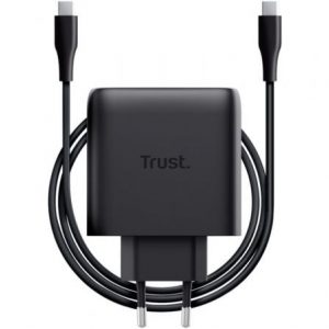 art_tru-carga-maxo-65w-bk-c_1 Cargador de Pared GaN Trust Maxo 65W/ 1xUSB Tipo-C/ Incluye Cable USB Tipo-C/ 65W