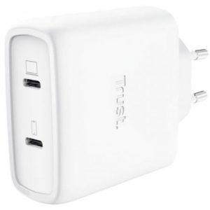 art_tru-carga-maxo-65w-wh-2c_1 Cargador de Pared GaN Trust Maxo 65W 25526/ 2xUSB Tipo-C/ Incluye Cable USB Tipo-C/ 65W