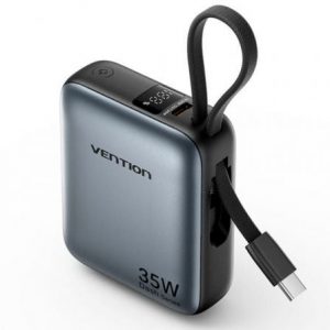 art_ven-bat-fheh0_1 Powerbank 10000mAh Vention FHEH0/ 35W/ Gris/ Incluye Cable USB Tipo-C