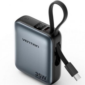 art_ven-bat-fhfh0_1 Powerbank 10000mAh Vention FHFH0/ 35W/ Gris/ Incluye Cable USB Tipo-C