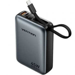 art_ven-bat-fhgh0_1 Powerbank 20000mAh Vention FHGH0/ 45W/ Gris/ Incluye Cable USB Tipo-C