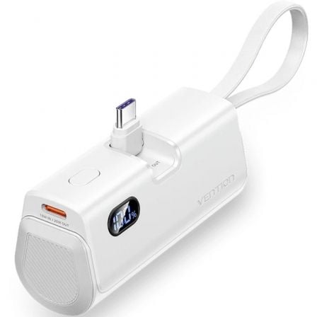 art_ven-bat-fhqw0_1 Powerbank 4800mAh Vention FHQW0/ 22.5W/ Blanca/ Incluye Cable USB Tipo-C y Lightning