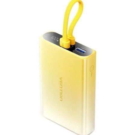 art_ven-bat-fhzy0_1 Powerbank 10000mAh Vention FHZY0/ 22.5W/ Amarillo/ Incluye Cable USB Tipo-C y Lightning