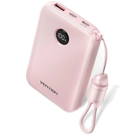 art_ven-bat-fkap0-c_1 Powerbank 10000mAh Vention FKAP0-C/ 22.5W/ Rosa/ Incluye Cable USB Tipo-C