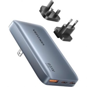 art_ven-carga-fcbh0_1 Cargador de Pared Universal GaN para Viaje Vention FCBH0/ 2xUSB Tipo-C/ 1x USB/ 65W