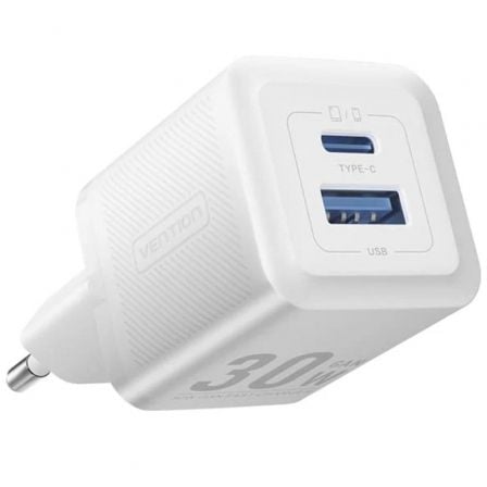 art_ven-carga-feqw0-eu_1 Cargador de Pared GaN Vention FEQW0-EU/ 1xUSB Tipo-C/ 1xUSB/ 30W