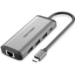 art_ven-dock-cndhb_1 Docking USB Tipo-C Vention CNDHB/ 1xHDMI 4K/ 3xUSB/ 1xUSB Tipo-C PD/ 1xRJ45/ 1xLector tarjetas/ Gris