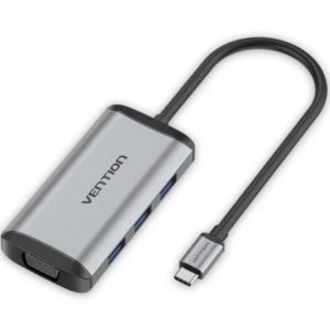 art_ven-dock-tgshb_1 Docking USB Tipo-C Vention TGSHB/ 3xUSB/ 1xHDMI 4K/ 1xVGA/ 1xUSB Tipo-C PD/ Gris