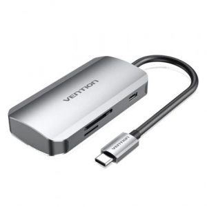 art_ven-dock-tnhhb_1 Docking USB Tipo-C Vention TNHHB/ 3xUSB/ 1xUSB Tipo-C PD/ 1xLector Tarjetas SD y MicroSD/ Gris