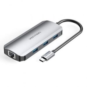 art_ven-dock-tohhb_1 Docking USB Tipo-C Vention TOHHB/ 1xHDMI 4K/ 3xUSB/ 1xRJ45/ 1xUSB Tipo-C PD/ Gris