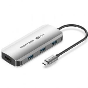 art_ven-dock-tqdhb_1 Docking USB Tipo-C Vention TQDHB/ 1xHDMI 4K/ 3xUSB/ 1xUSB Tipo-C PD/ Gris