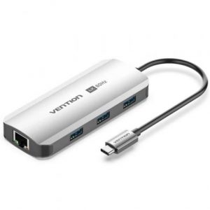 art_ven-dock-tqhhb_1 Docking USB Tipo-C Vention TQHHB/ 1xHDMI 4K/ 3xUSB/ 1xUSB Tipo-C PD/ 1xRJ45/ Gris