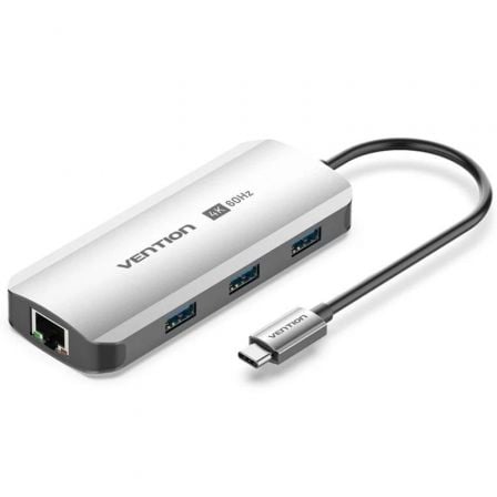 art_ven-dock-tqhhb_1 Docking USB Tipo-C Vention TQHHB/ 1xHDMI 4K/ 3xUSB/ 1xUSB Tipo-C PD/ 1xRJ45/ Gris