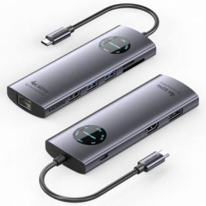art_ven-dock-tquhb_1 Docking USB Tipo-C Vention TQUHB/ 1xHDMI 4K/ 1xDisplayPort/ 3xUSB/ 1xRJ45/ 1xUSB Tipo-C PD/ 1xLector Tarjetas/ Gris