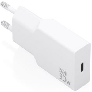 Cargador de Pared GaN Aisens A110-1001/ 1xUSB Tipo-C/ 30W/ Blanco