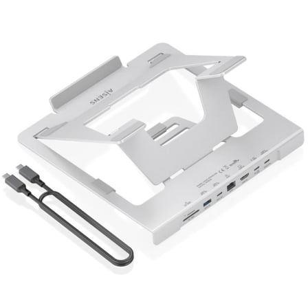 art_ais-hub-asuc-7p045-gr_1 Soporte de Sobremesa - Docking USB Tipo-C Aisens ASUC-7P045-GR/ 1xUSB/ 1xUSB Tipo-C/ 1xHDMI/ 1xRJ45/ 1xLector de Tarjetas/ 1xUSB Tipo-C PD/ Gris