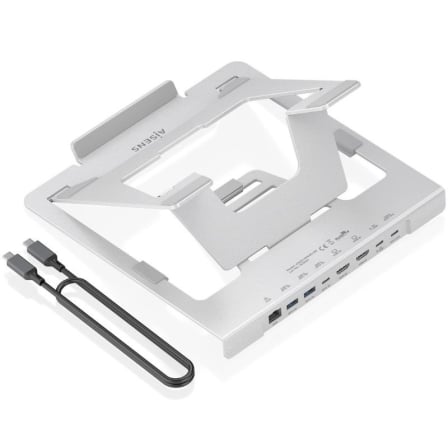 art_ais-hub-asuc-7p046-gr_1 Soporte de Sobremesa - Docking USB Tipo-C Aisens ASUC-7P046-GR/ 2xUSB/ 1xUSB Tipo-C/ 2xHDMI/ 1xRJ45/ 1xUSB Tipo-C PD/ Gris
