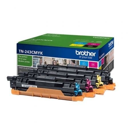 art_bro-tn243cmyk_1 Tóner Original Brother TN-243CMYK Multipack/ Cian/ Magenta/ Amarillo/ Negro