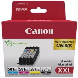 art_can-multipack-1998c007_1 Cartucho de Tinta Original Canon CLI-581XXL Multipack Alta Capacidad/ Cian/ Magenta/ Amarillo/ Negro