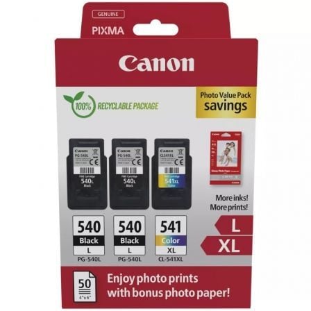 art_can-multipack-5224b015_1 Cartucho de Tinta Original Canon PG-540L + CL-541 XL Multipack Alta Capacidad/ 2x Negro/ Tricolor + Papel Fotográfico