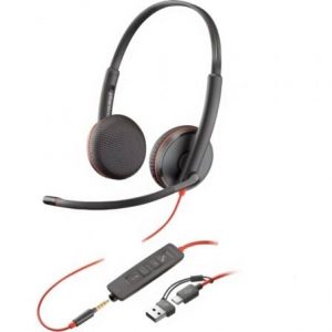 art_hp-pol-8x229a6_1 Auriculares Poly Blackwire 3225 + 3.5 mm + Adaptador USB-C/A/ con Micrófono/ Jack 3.5 - USB Tipo-C/ Bulk/ Negros