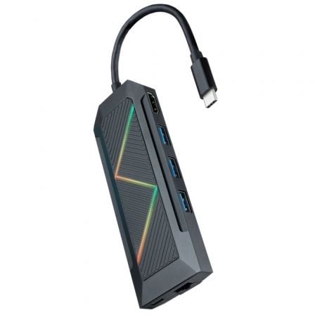 art_nan-hub-10-16-0801_1 Docking USB Tipo-C Nanocable 10.16.0801/ 3xUSB/ 1xUSB Tipo-C PD/ 1xHDMI/ 1xRJ45/ 1xLector Tarjetas SD TF