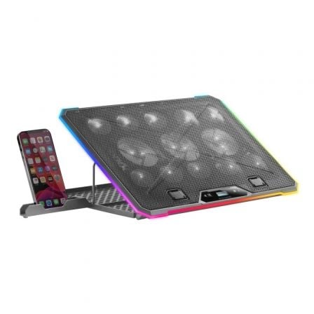 art_tac-ref-mnbc13-bk_1 Soporte Refrigerante Mars Gaming MNBC13 para Portátiles hasta 17"/ Iluminación LED