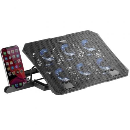 art_tac-ref-mnbc23-bk_1 Soporte Refrigerante Mars Gaming MNBC23 para Portátiles hasta 16"/ Iluminación LED
