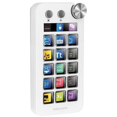 art_tac-stream-msd-neo-wh_1 Control Deck Mars Gaming MSD-NEO/ 15 Teclas LCD/ 1 Rueda/ 2 Botones/ Blanco
